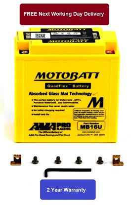 Picture of Motobatt Battery MB16U 12v 21.2Ah (20Hr) CCA:250A YB16BA (fully sealed) 