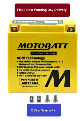 Picture of Motobatt Battery MBT14B4 12v 14.8Ah (20Hr) CCA:180A (Fully sealed)