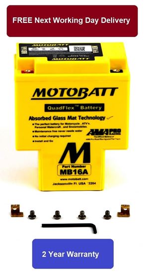 Picture of Motobatt Battery MB16A 12v 20.1Ah (20Hr) CCA:220A Fully sealed (T-Shape)