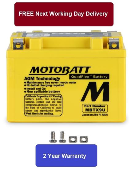 Picture of Motobatt Battery MBTX9U 12v 11.1Ah (20Hr) CCA:160A Fully sealed