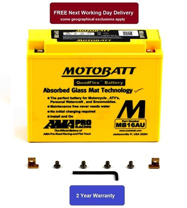 Picture of Motobatt Battery MB16AU Fully Sealed 12v 21.7Ah (20Hr) CCA:250A YB16ALA2