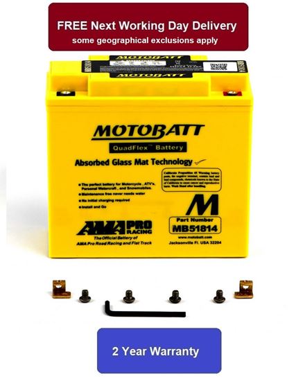 Picture of Motobatt Battery MB51814 fully sealed 12v 22.3Ah (20Hr) CCA:235A 51814, 51913