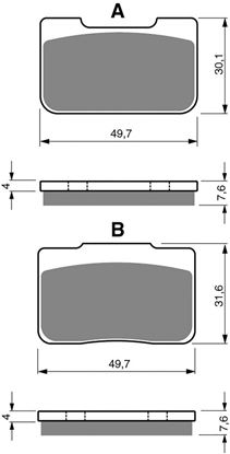 Picture of Goldfren Brake Pads AD203 (50mm x 30mm) is a bigger version of AD175