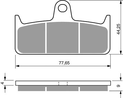 Picture of Goldfren S33-301 as fitted to Goldfren CP005 Monoblock Disc Pads (Pair)