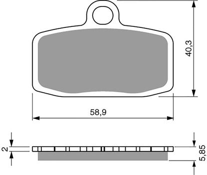 Picture of Goldfren Brake Pads AD308 as FA612 but 5.30mm thickness for Gas Gas