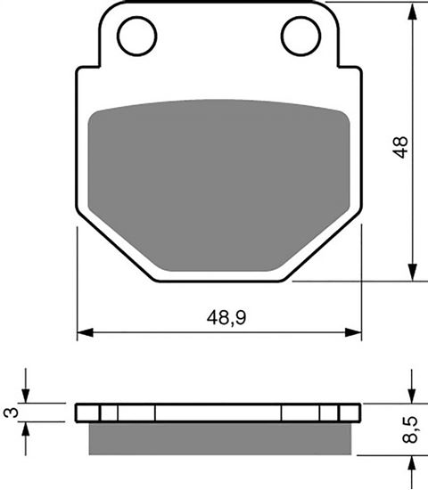 Picture of Goldfren Brake Pads AD344 as fitted to chinese caliper 49mm x 48mm