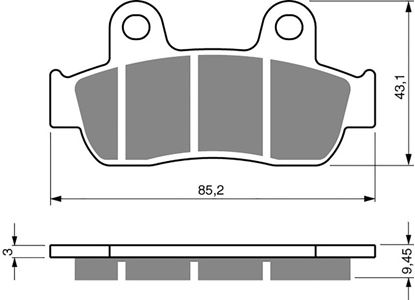 Picture of Goldfren Brake Pads AD350 as OEM No. 06455-KSY-902 Elite 125 (Scooter)