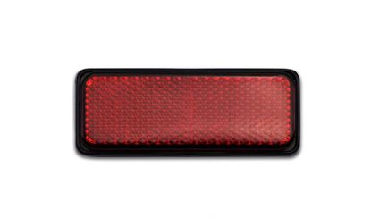 Picture of Reflector Red Rectangle Stick-on Black Rim 85mm x 30mm