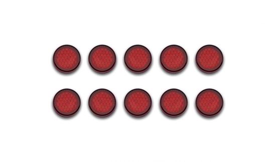 Picture of Reflector Red Round 10 x Stick-on O.D 20mm (Per 10)