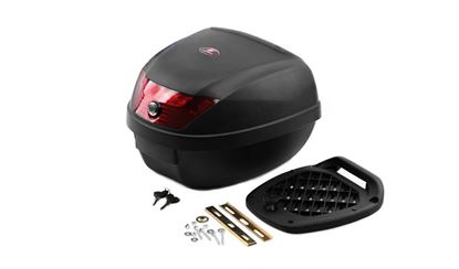 Picture of Top Box Plastic Black Medium 28 Ltr Metal Detatchable Rack