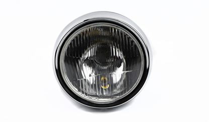 Picture of Headlight Round Black Back Complete Universal 7"