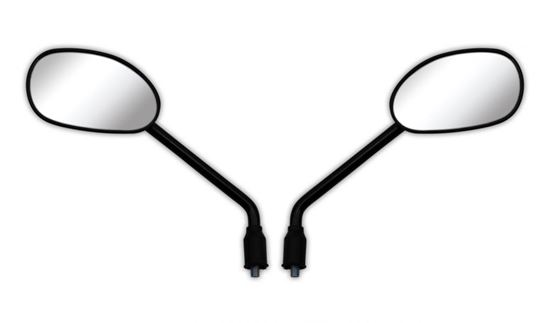 Picture of Mirrors 10mm Black Rectangle L+R Long Stem for Honda CBF125 (Pair)