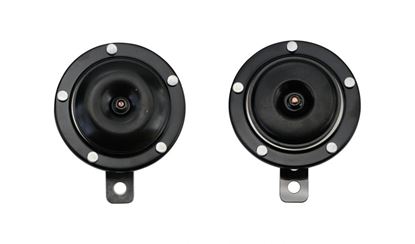 Picture of Horn 12 Volt Black Twin Type 90mm Diameter 12V DC (Pair)