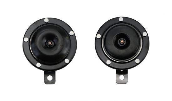 Picture of Horn 12 Volt Black Twin Type 90mm Diameter 12V DC (Pair)