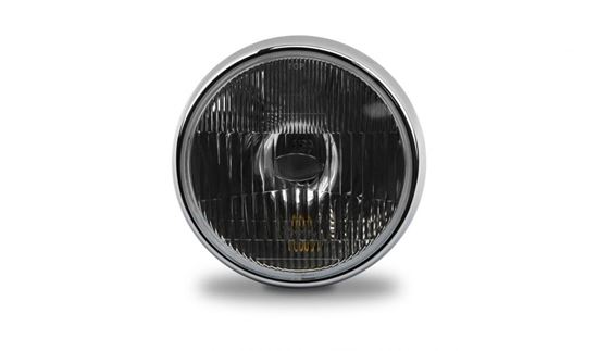 Picture of Headlight Round  7' Chrome Rim & Satin Black Bowl Back