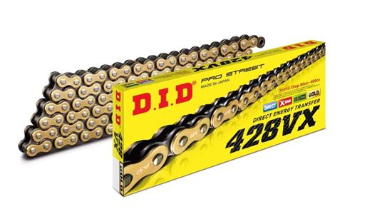 Picture of DID Chain Heavy Duty X-Ring Gold (G&B) VX 428-134L (33.0KN) (FJ Press Split Link) (Single)