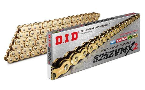 Picture of DID Chain Super Heavy Duty X-Ring Gold (G&G) ZVM-X2 525-114L (46.2KN) (ZJ Rivet Link) (Single)