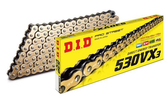 Picture of DID Chain Heavy Duty X-Ring Gold (G&B) VX3 530-096L (44.4KN) (ZJ Rivet Link) (Single)
