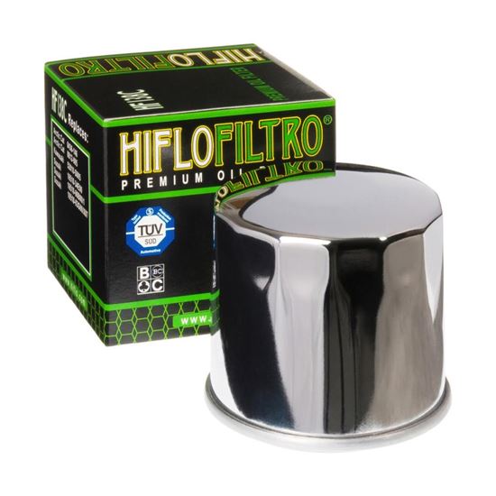 Picture of HiFlo Oil Filter - Chrome version of HF138 (Single)