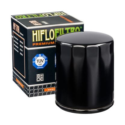 Picture of HiFlo Oil Filter Harley Davidson XLH883 86-09, XL1200 96-19, FXRS 82-94 OE Ref.63796-77, 63805-80A, 63805-80T, 63806-83 - Black Oil Filter (Single)