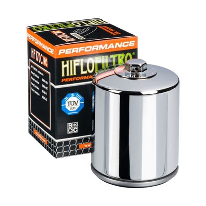 Picture of HiFlo Oil Filter - Featuring high performance tri-fibre filtration media for optimum filtration, high capacity, and improved oil flow version HF170C with nut (Single)