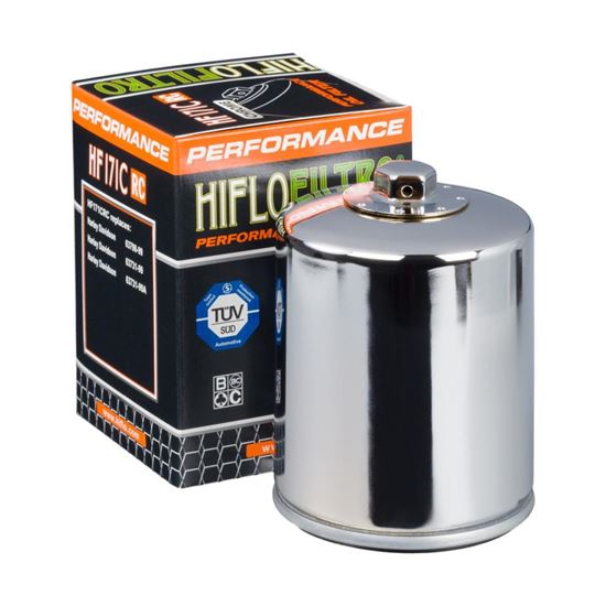 Picture of HiFlo Oil Filter - Featuring high performance tri-fibre filtration media for optimum filtration, high capacity, and improved oil flow version HF171C with nut (Single)