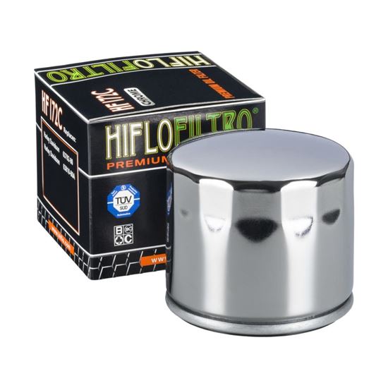 Picture of HiFlo Oil Filter Harley Davidson XLH883 80-84, XLS1000 80-84, XLX1000 83-84, XLH1100 80-84 OE Ref.63782-80, 63810-80A - Chrome Oil Filter (Single)
