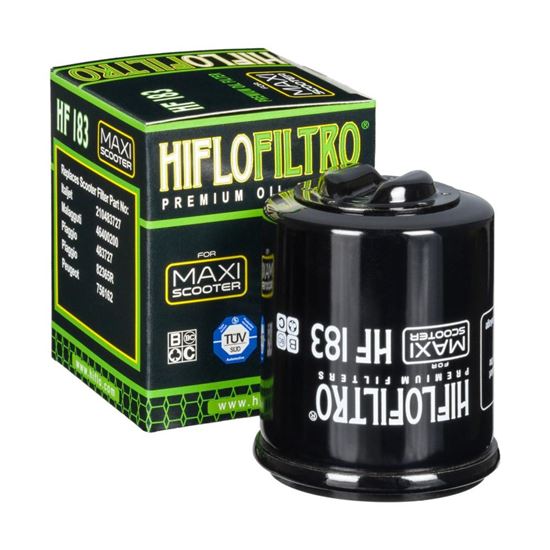 Picture of HiFlo Oil Filter Aprilia Scooter, Gilera Scooter, Peugeot Scooter, Piaggio Scooter, Vespa Scooter that use screw on canister oil filter OE Ref.756162, 483727, 82635R, 46400200, 210483727 (Single)