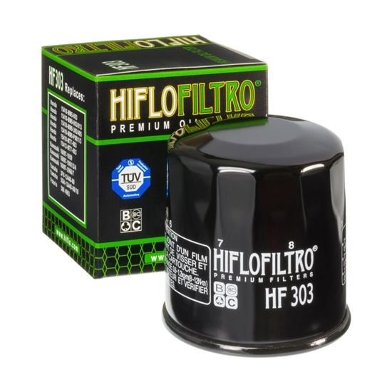 Picture of HiFlo Oil Filter Honda Small Canister 500cc to 1500cc 87-03  Kawasaki 500cc to 2000cc, Yamaha 500cc to 1900cc - Black Oil Filter (Single)