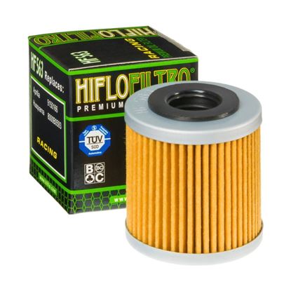 Picture of HiFlo Oil Filter Aprilia 125 RS4 11-18, 125 RX 4T 18-20, 125 SX 4T 19-20, 450 RXV 06-15, 450 SXV 06-15, 550 RXV 06-14, 550 SXV 06-14 OE Ref.874081, 9150166, 8000B0593 (Single)