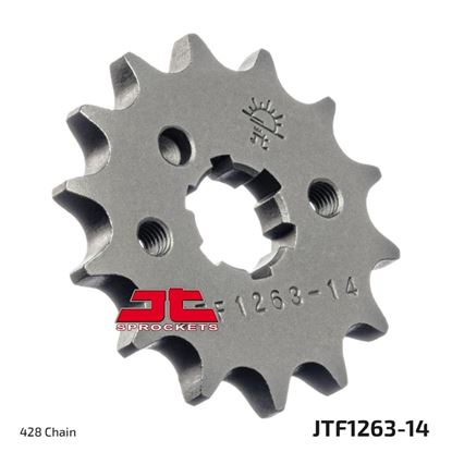 Picture of JT Front Sprocket Kawasaki KH100 76-77, Rieju 125 RS2 06-10, Yamaha SR125 80-03 (1263-14) (Single)