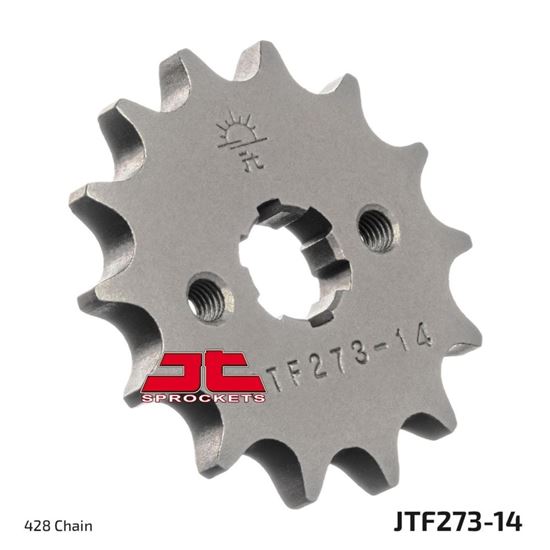 Picture of JT Front Sprocket Kawasaki KLX125 10-14, Suzuki FL125 Address 07-09 (273-14) (Single)