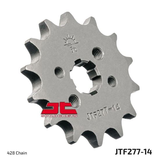 Picture of JT Front Sprocket Derbi 125 GPR 09-13, 125 Senda DRD R 10-13, 125 DRD SM 09-13 (277-14) (Single)