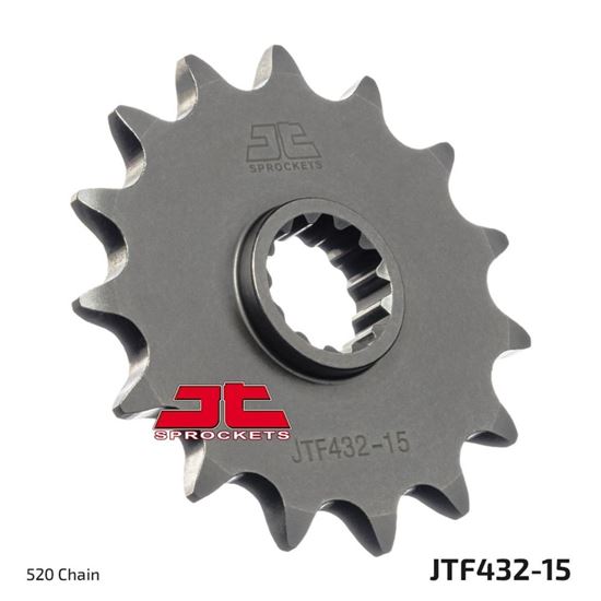 Picture of JT Front Sprocket Suzuki DR200 86-91,96-18, DR350 94-99, DR-Z400S 00-19, DR-Z400SM 05-19 (432-15) (Single)