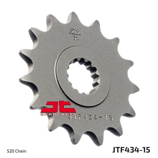 Picture of JT Front Sprocket Suzuki GN250 82-99, GZ250 99-10, TU250 98-19, SP370 77-82, SP400 79-82 (434-15) (Single)