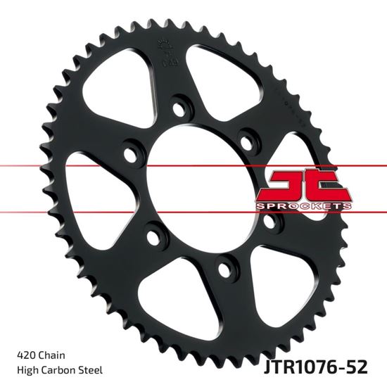 Picture of JT Rear Sprocket Rieju 50 Tango 07-22, 50 Spike 03-05, 50 Spike X 06-22 (1076-52) (Single)
