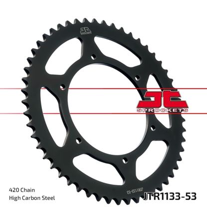 Picture of JT Rear Sprocket Aprilia 50 RS 06-13, 50 SX 12-16, Derbi 50 GPR 04-13,50 Senda SM 06-17 (1133-53) (Single)