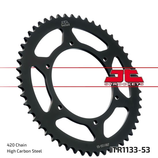 Picture of JT Rear Sprocket Aprilia 50 RS 06-13, 50 SX 12-16, Derbi 50 GPR 04-13,50 Senda SM 06-17 (1133-53) (Single)