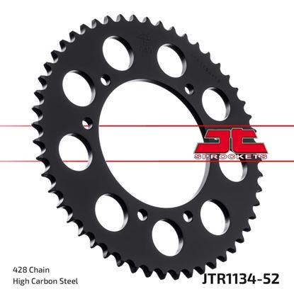 Picture of JT Rear Sprocket Derbi 125 Senda Baja SM 06-08, Motor Hispania 125 Duna Enduro 09-10 (1134-52) (Single)