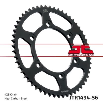 Picture of JT Rear Sprocket Kawasaki BX125 Ninja 19-23, Z125 19-23 (1494-56) (Single)
