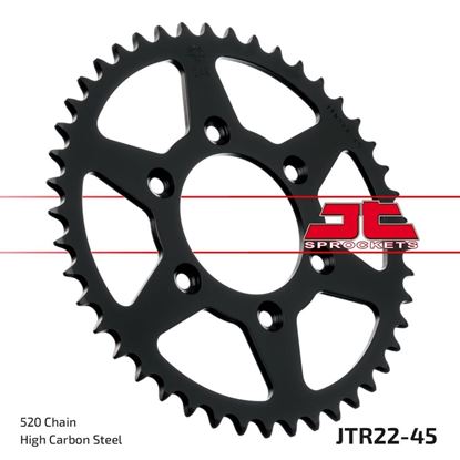Picture of JT Rear Sprocket Aprilia 125 MX 04-07, 125 SX 08-12 (22-45) (Single)