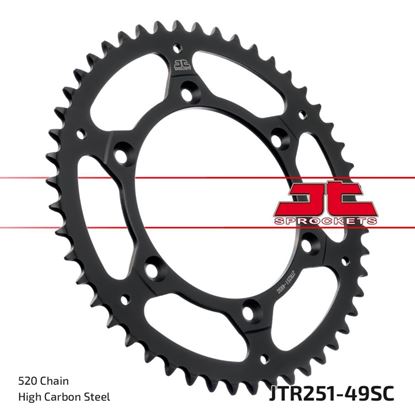 Picture of JT Rear Sprocket Yamaha YZ125 02-04, 22-23, TTR230 05-20, YZ250 02-04, YZ250F 05-09 (Self Cleaning) (251-49) (Single)