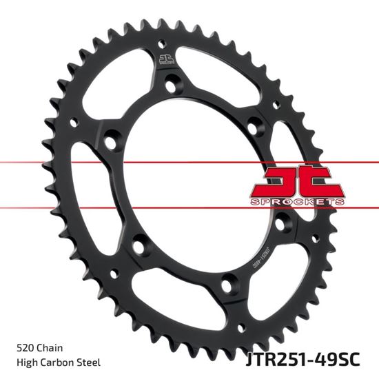 Picture of JT Rear Sprocket Yamaha YZ125 02-04, 22-23, TTR230 05-20, YZ250 02-04, YZ250F 05-09 (Self Cleaning) (251-49) (Single)