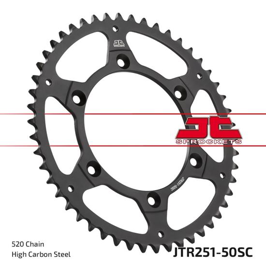 Picture of JT Rear Sprocket Yamaha YZ125X 20-22, WR250F 07-10, 15-20, WR450F 03-09,YZ450FX 16-21 (Self Cleaning) (251-50) (Single)
