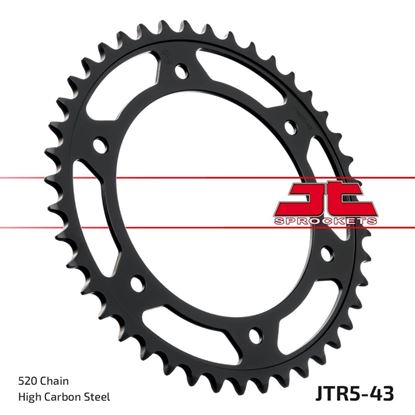 Picture of JT Rear Sprocket Aprilia 600 Tuareg/Tuareg Wind 88-92, 600 Pegaso 90-93 (5-43) (Single)