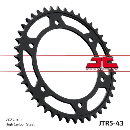 Picture of JT Rear Sprocket Aprilia 600 Tuareg/Tuareg Wind 88-92, 600 Pegaso 90-93 (5-43) (Single)