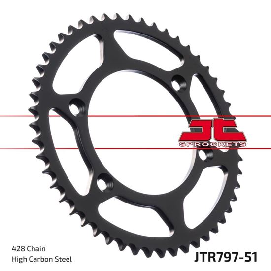 Picture of JT Rear Sprocket Kawasaki KLX125 03-06, Suzuki DR-Z125 03-21 (797-51) (Single)