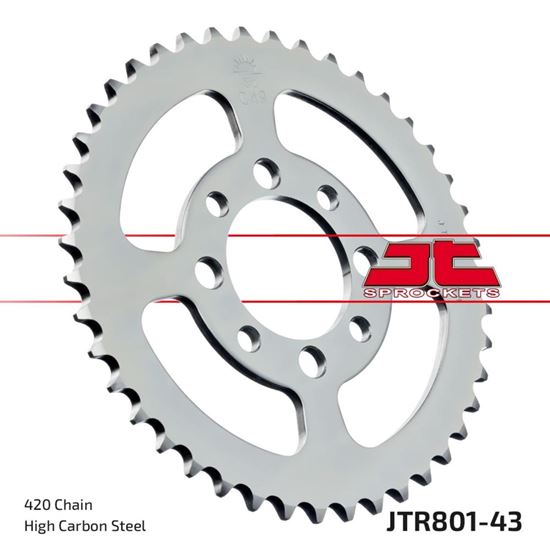Picture of JT Rear Sprocket Kawasaki AE80 81-89, AR80 82-92, Suzuki OR50 79-80 (801-43) (Single)