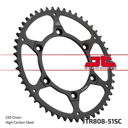 Picture of JT Rear Sprocket Suzuki RM125 80-82, 83-84, 86, 88-91, 06-12, RMX450 10-19 (Self Cleaning) (808-51) (Single)