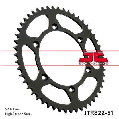 Picture of JT Rear Sprocket Gas Gas 200 EC 00-02, Husqvarna 350 TE 90-95, 449 TE 11-12, 511 TE 11-12 (822-51) (Single)